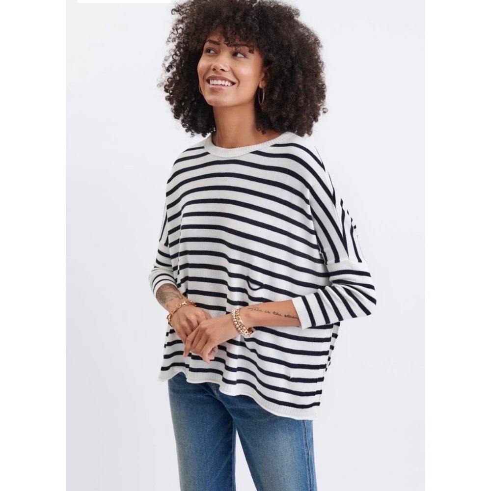 MERSEA Striped Sweater Womens Small Oversized Catalina Crew Nautical Coastal